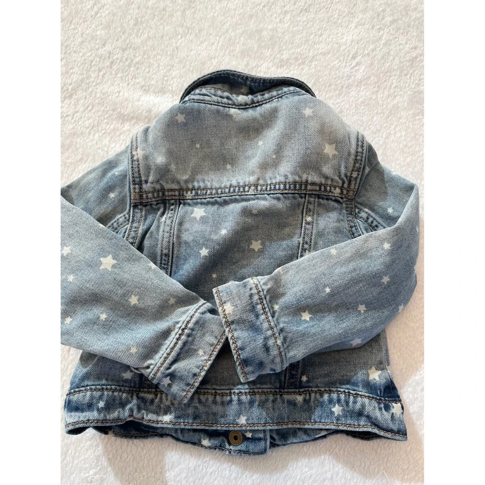 GAP Denim Jacket Toddler Stars Light Wash Button Front Kids Size‎ 2